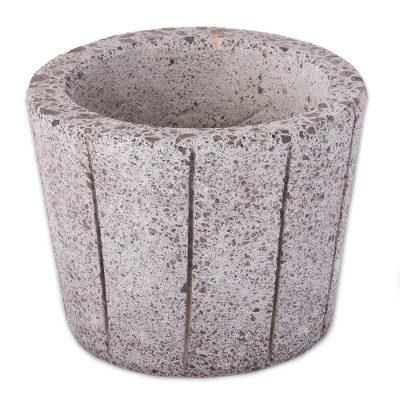 Plant Barrel,'Striped Reclaimed Stone Flower Pot from Mexico'