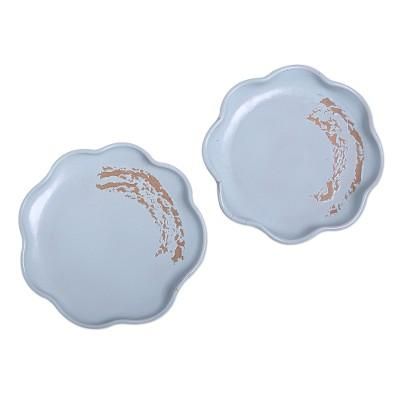 Naked Blue,'Hand Crafted Ceramic Dessert Plates (Pair)'