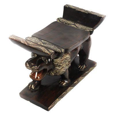 A Lion's Courage,'West African Lion Theme Throne Ottoman'