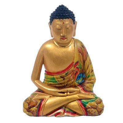 Wood statuette, 'Buddha in Meditation' - Hand Made Wood Sculpture
