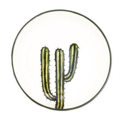 Saguaro,'Hand Made Ceramic Serving Bowl with Cactus Motif'
