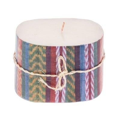 Cancuen Colors,'Handmade Guatemalan Rectangular Candle with Bright Motifs'