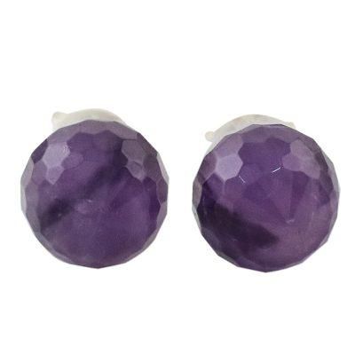 Magical Orbs,'Sterling Silver and Amethyst Stud Earrings from Thailand'