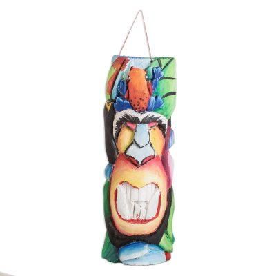 Paradise Jungle,'Handcrafted Balsa Wood Mask with Hand-Painted Motifs'