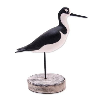 'Beach Cottage Wood Bird Decorative Accent from Bali'