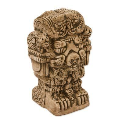 Ceramic figurine, 'Serpent Skirt Goddess' (large)