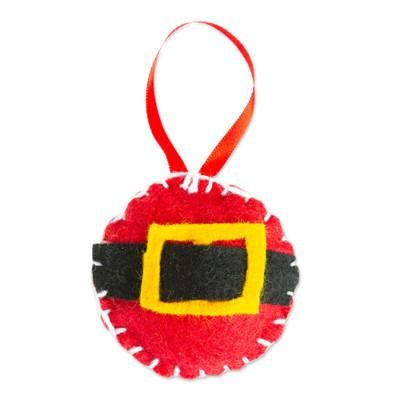 Festive Santa,'Mexican Christmas Ornament Handcrafted from Felt'