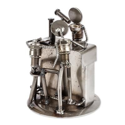 Upcycled auto parts sculpture, 'Rustic Cantina'