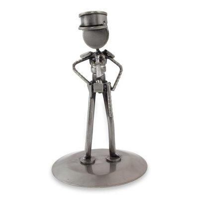 Auto part sculpture, 'Rustic Police Officer'