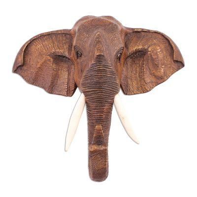 'Elephant Guardian' - Thai Teakwood Wall Sculpture