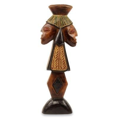 Wood sculpture, 'Shango'