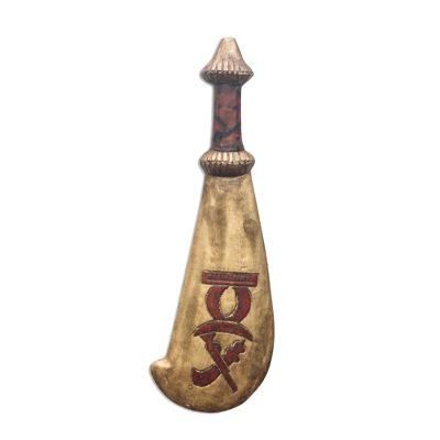 Ahemmaa Gua Sika,'Sese Wood African Sword Decorative Accent from Ghana'