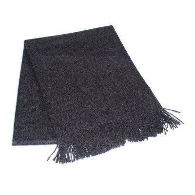 Cozy Dark Gray,'100% Alpaca Wool Solid Throw'
