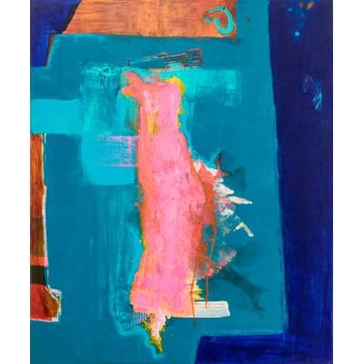 Technicolor,'Signed Textured Abstract Painting from El Salvador (2018)'