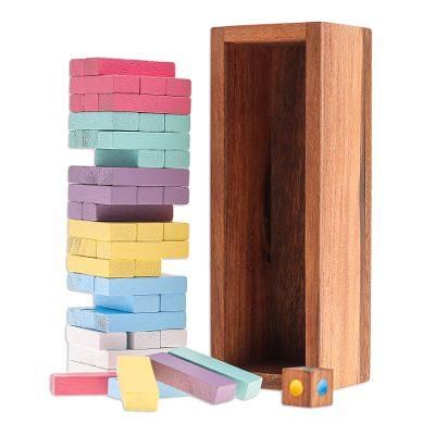 Colorful Balance in Large,'Handmade Raintree Wood Stacking Puzzle'