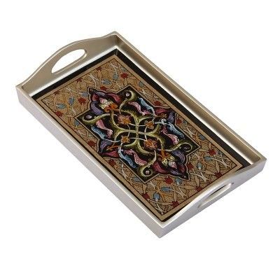 Royal Silver,'Handcrafted Reverse-Painted Glass Tray'