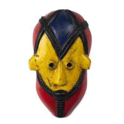 Akpe,'Handcrafted Sese Wood Wall Mask from Ghana'