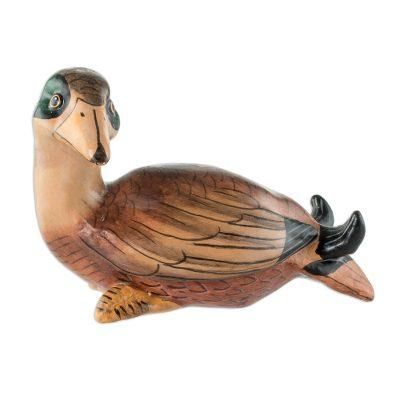 American Black Duck,'Guatemala Handcrafted Ceramic American Black Duck Figurine'