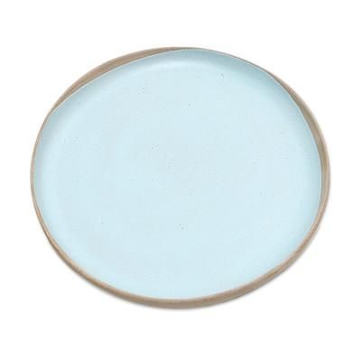Blue Bounty,'Artisan Crafted Round Ceramic Platter'