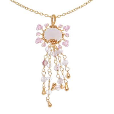 Absolute Hope,'Multi-Gemstone Pendant Necklace with Gold-Plated Chain'