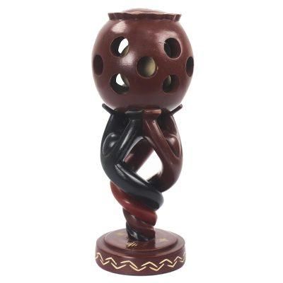 Twisted Globe,'Hand Carved Sese Wood Sculpture from Africa'