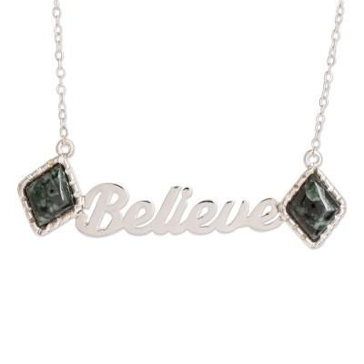 Believing,'Inspirational Jade Necklace'