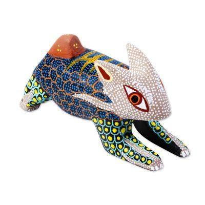 Blue Hare,'Handmade Rabbit Alebrije Figurine'
