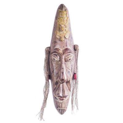 Turtle Time,'Hand Carved Wood Mask with Turtle Motif'