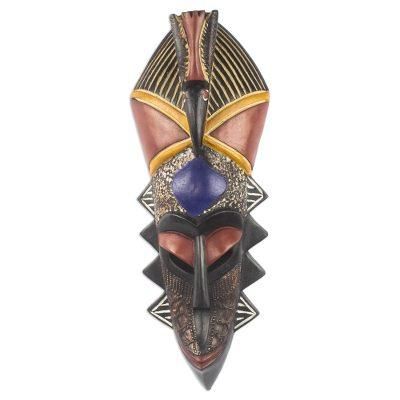 Nightbird,'Ghanaian Sese Wood Hand Carved Mask'