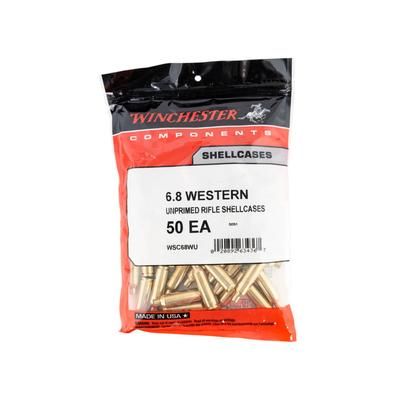 Winchester Unprimed Cases 6.8 Western Rifle Brass 50 Per Bag WSC68WU