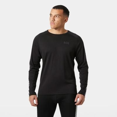 Helly Hansen Men's Lifa Active Stripe Crew Baselayer Top Black 2XL