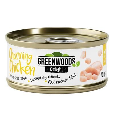 24x70g Adult Chicken in Broth Greenwoods Delight Wet Cat Food