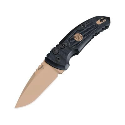 SIG SAUER Auto A01 Microswitch Automatic Folding Knife 3.88in Closed 2.75in Dark Earth PVD CPM-154 Stainless Drop Point Blade Black G10 Handle 16110