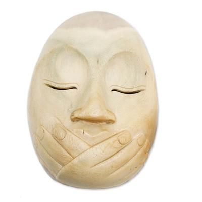 Wordless,'Hibiscus Wood Modern Mask'