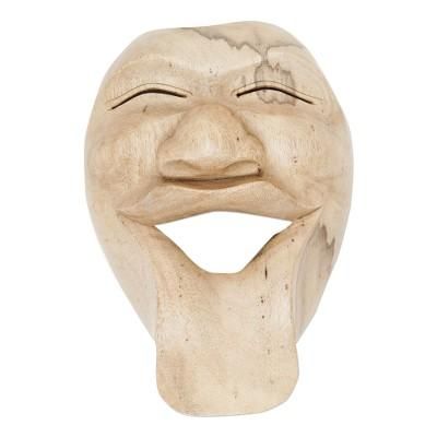 Wood mask, 'Laugh Out Loud'