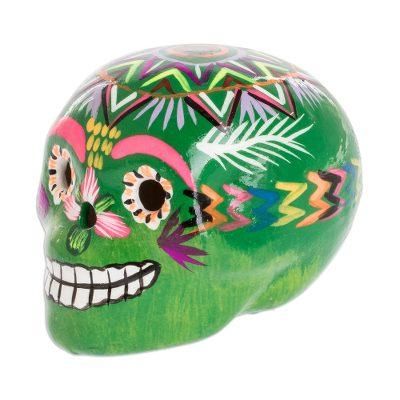 Colorful Skull,'Ceramic Figurine from Guatemala'