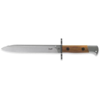 Maserin Belum Fixed Blade Knife 12.63in Overall 8in Bohler N690 SS Blade Santos Wood Handle Black Leather Sheath 989
