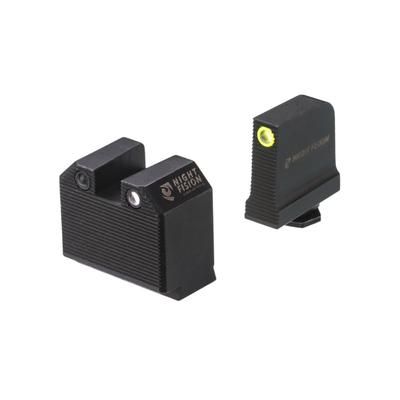 Night Fision Optics Ready Stealth Night Sight Set Glock 43/43x w/ RMRcc Yellow Front Black GLK-003-465-472-YGZG
