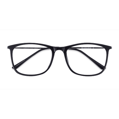 Unisex s rectangle Black Plastic Prescription eyeglasses - Eyebuydirect s Hurricane