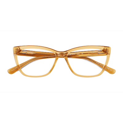 Female s horn Crystal Yellow Acetate,Eco Friendly Prescription eyeglasses - Eyebuydirect s Rue