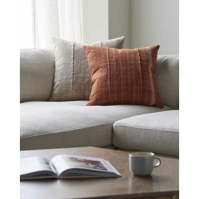 Rasha 22" Square Dark Red/Light Brown/Camel/Desert Tan/Rust Outdoor Throw Pillow - Boutique Rugs