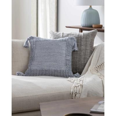 Souma 20"H x 20"W Modern Pale Blue Outdoor Throw Pillow - Boutique Rugs