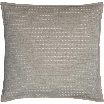 Loren 18" Square Modern Cotton Slate Gray Taupe/Metallic Silver/Off White/Ash Throw Pillow - Boutique Rugs