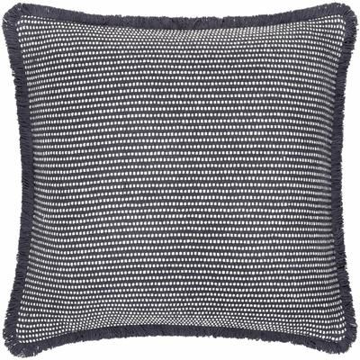 Maame 20" Square Cottage Cotton Black/Ivory Throw Pillow - Boutique Rugs