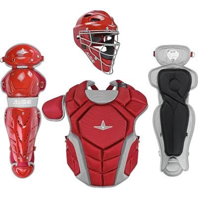 All Star Top Star NOCSAE Certified Baseball Catcher's Kit - Ages 7-9 Scarlet
