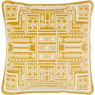 Kishi 20" Square Cotton Mustard Throw Pillow - Boutique Rugs