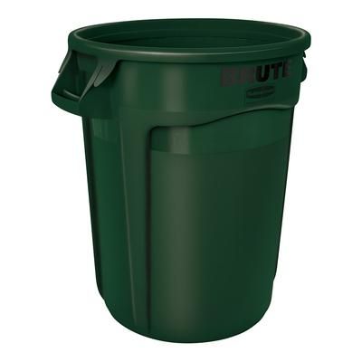 Rubbermaid FG265500DGRN 55 gallon Brute Trash Can - Plastic, Round, Dark Green