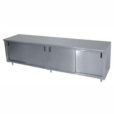 Advance Tabco CB-SS-309 108" Enclosed Work Table w/ Sliding Doors, 30"D, Stainless Steel