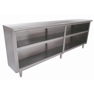 Advance Tabco DC-1812 144" Dish Cabinet w/ Open Base & Midshelf, 18"D, Stainless Steel