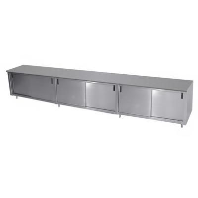 Advance Tabco ECB-SS-2410-X 120" Enclosed Work Table w/ Sliding Doors, 24"D, Stainless Steel